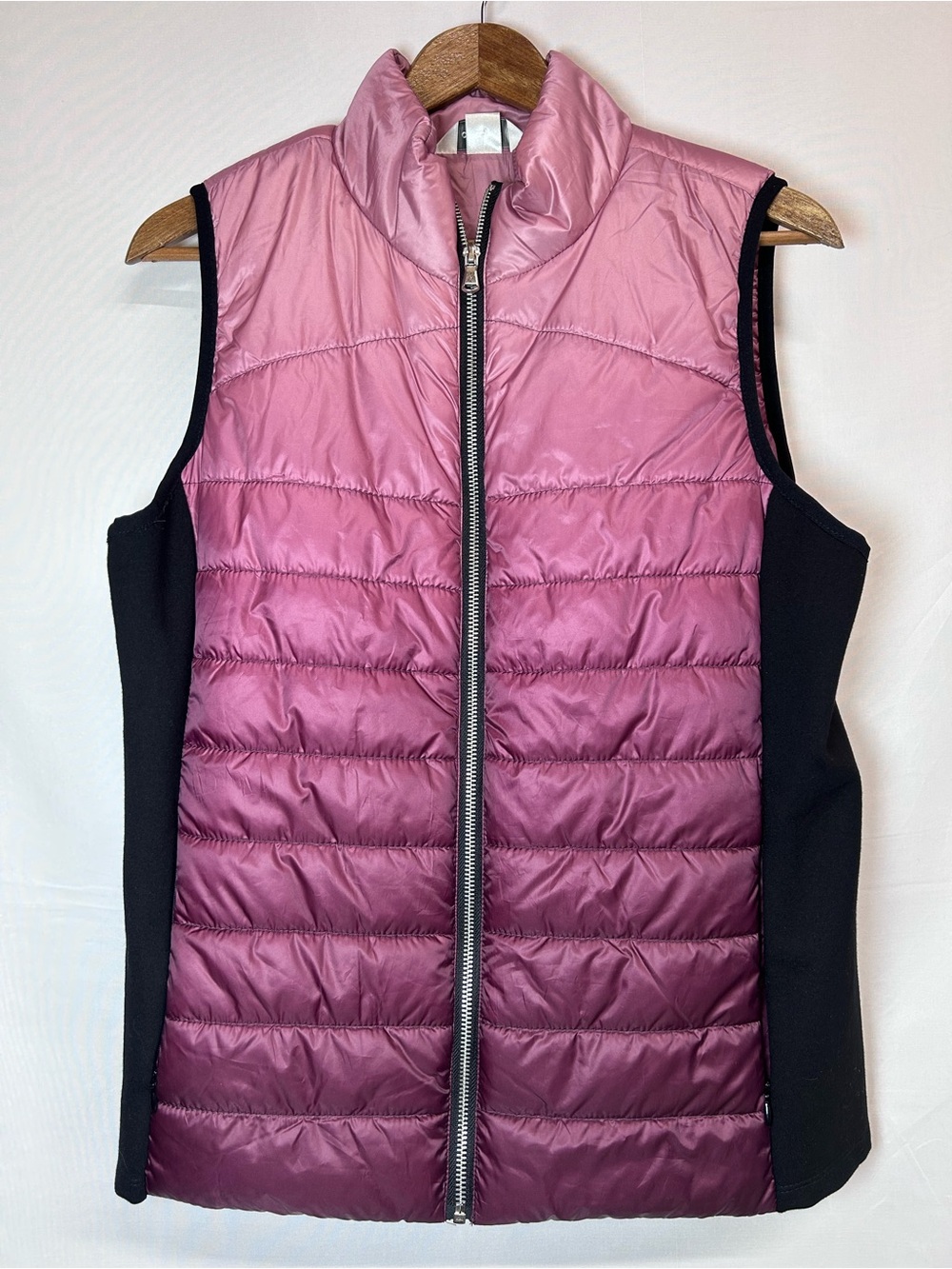 CJ Banks Ombre Pink Quilted Sleeveless Vest with Black Sides
